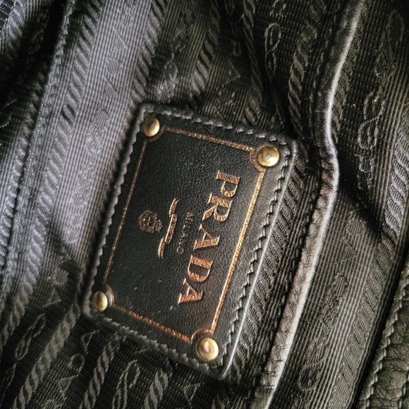 Prada Tessuto Nylon Jacquard Logo Tote Black - Picture 9 of 16